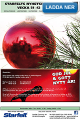 Starfelt Nyhetsflash vecka 11