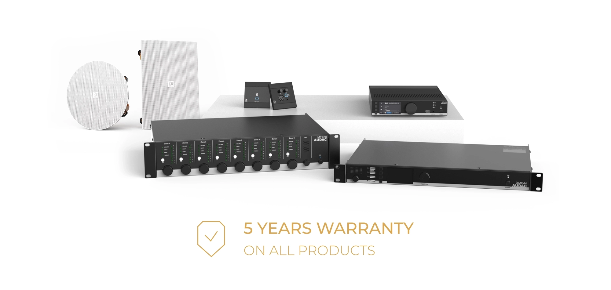 5 års garanti på alla produkter från Audac